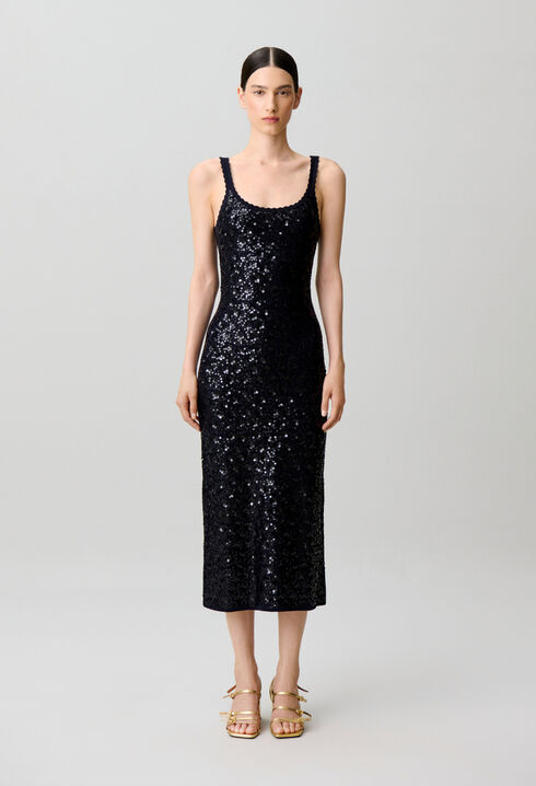 Robe longue maille sequins