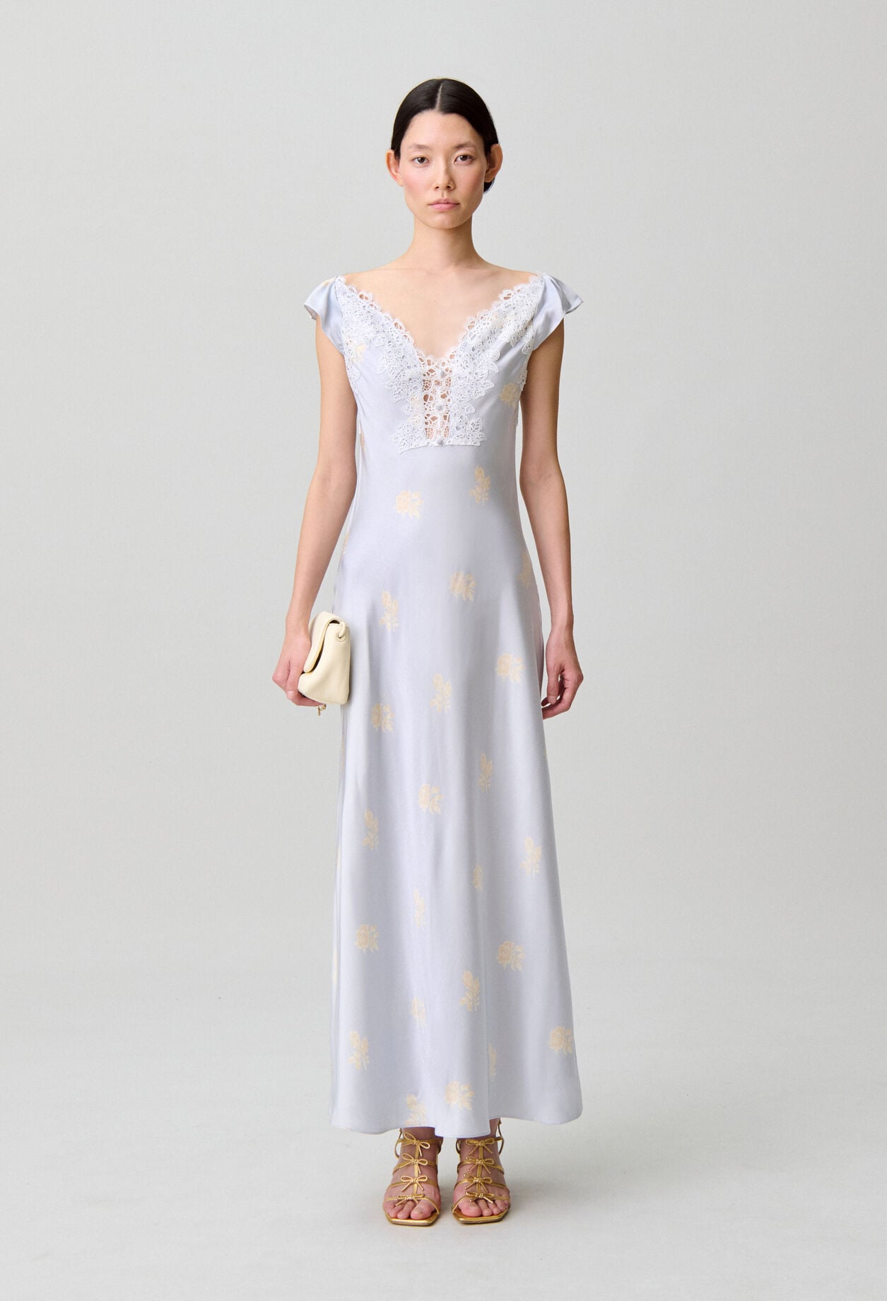 Floral satin dress