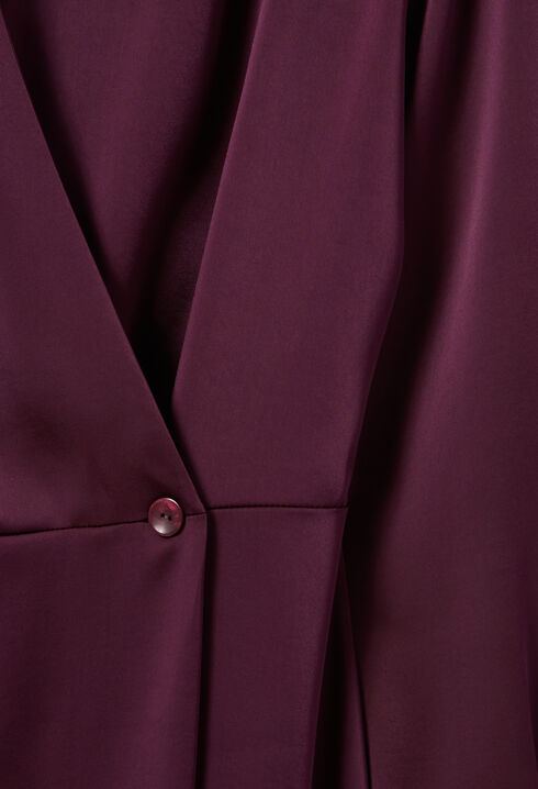 Robe longue fluide croisée bordeaux