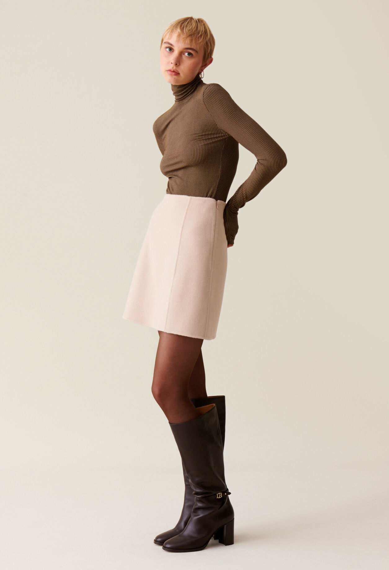 Fitted Funnel Neck Top