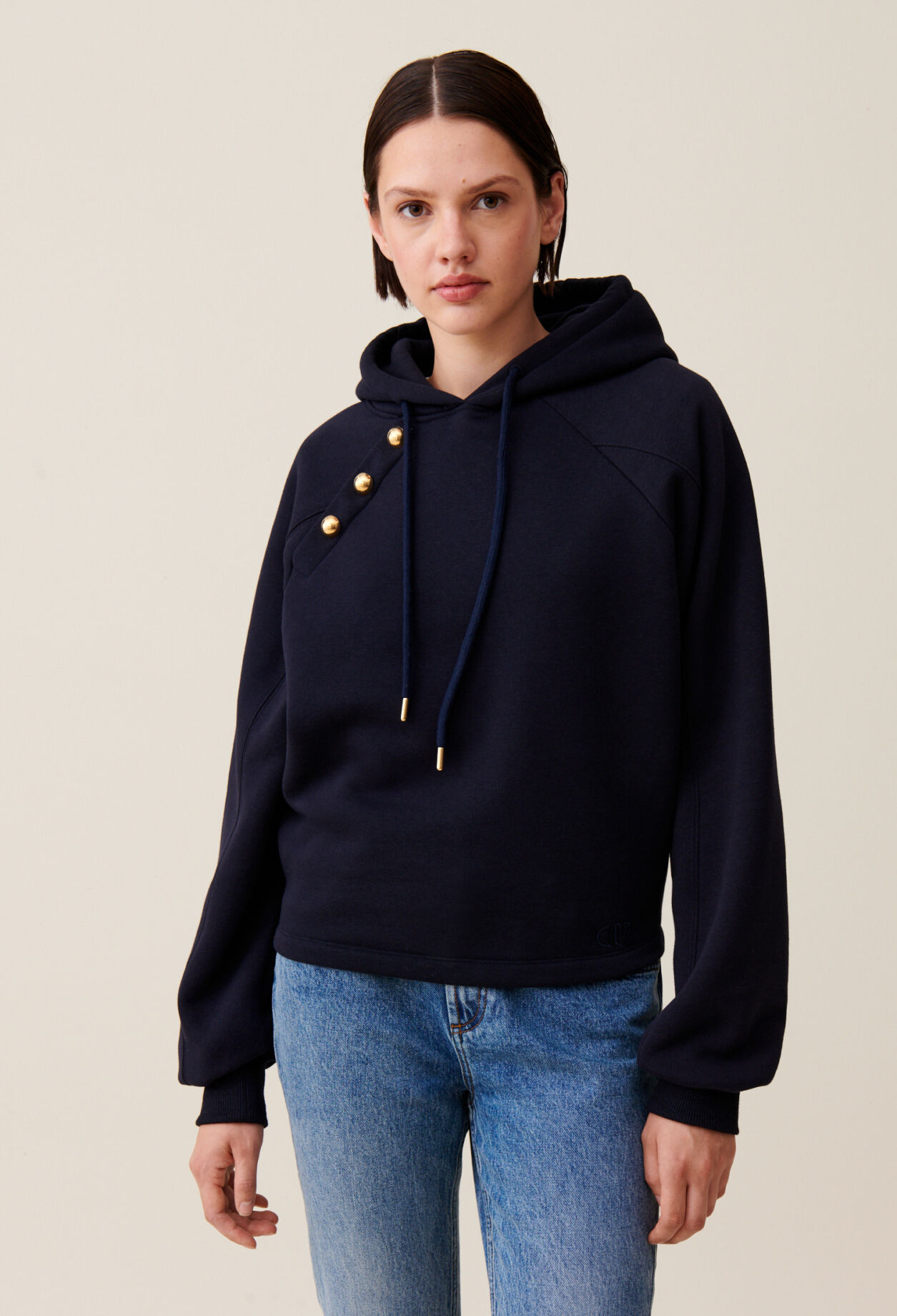 Sweatshirt capuche marine