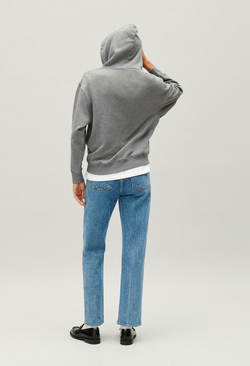 Sweatshirt capuche Jean Toto gris chin&eacute;