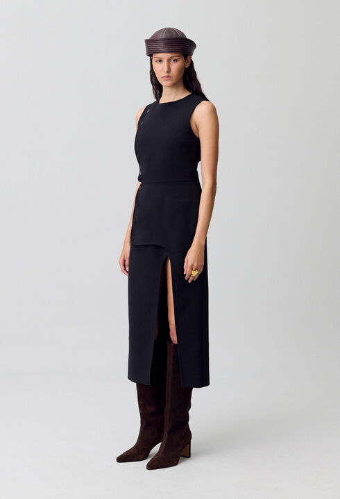 Langes schwarzes Kleid