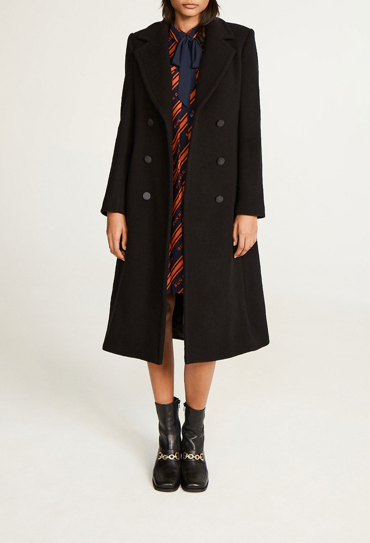 Black wool and cashmere coat