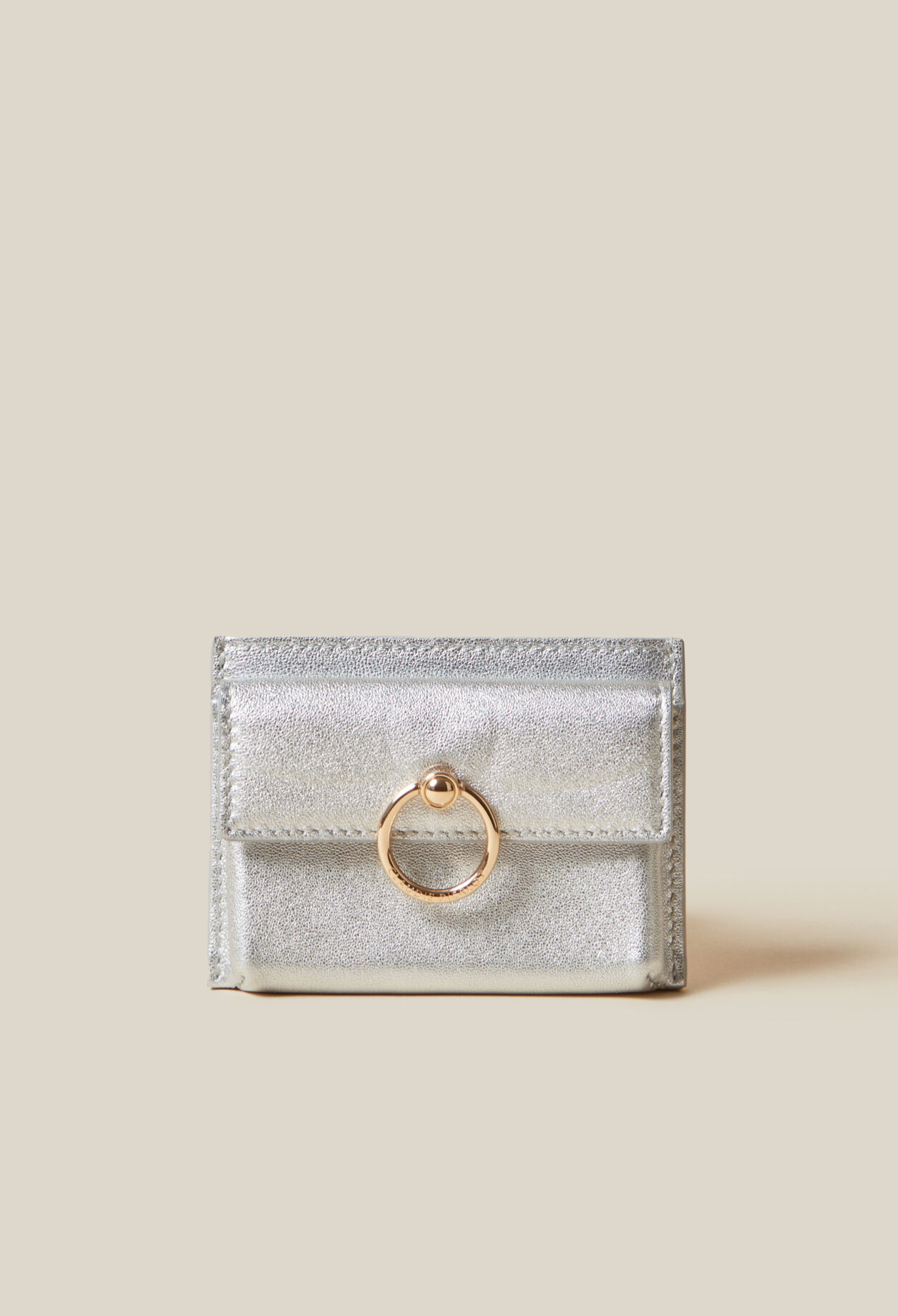 Porte-carte Anouck cuir argenté