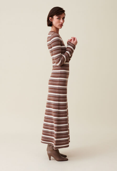 Gestreiftes Wollkleid