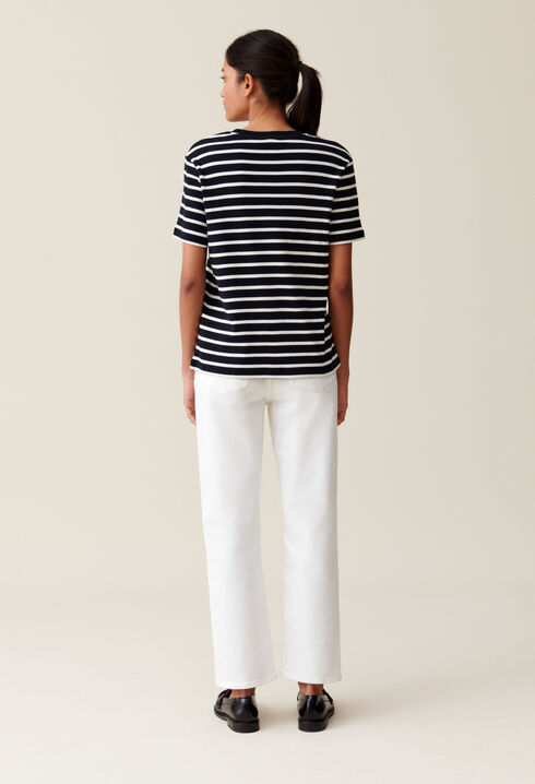 T-shirt marinière broderie Jean Toto