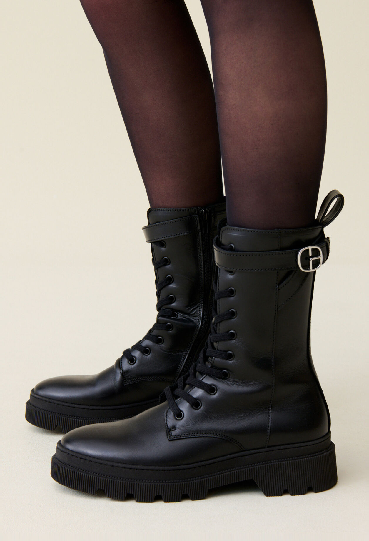 Hohe Leder Ranger-Stiefel