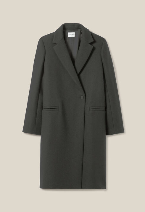 Tailored grey mid-length coat