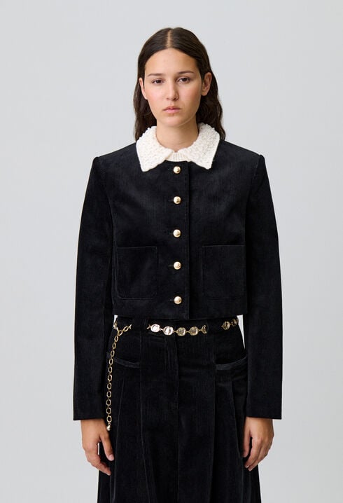 Kurze Boxjacke aus Samt