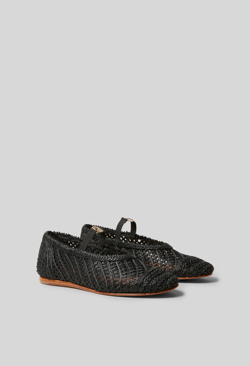 Ballerines tressées cuir