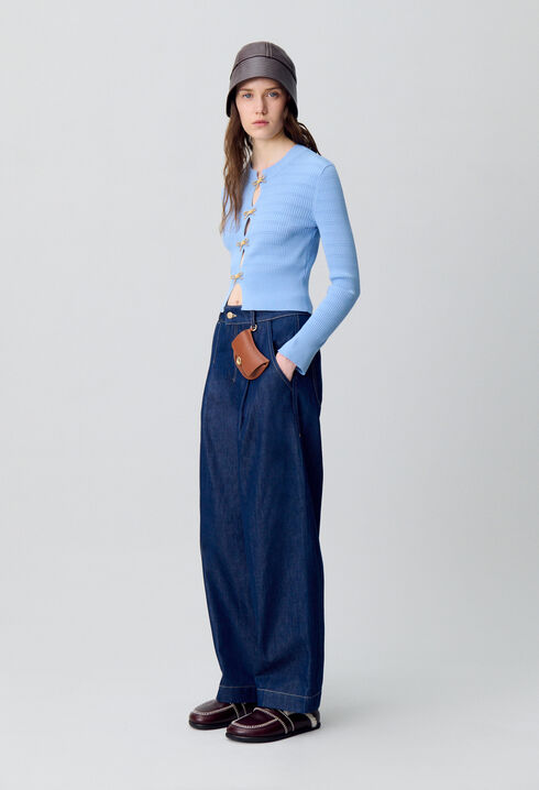 Pull maille fine nœuds