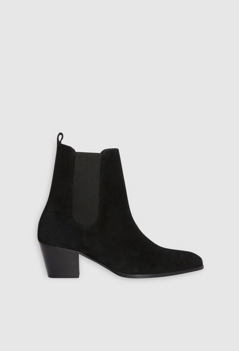 Black suede boots