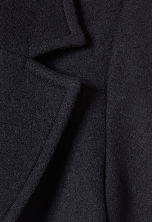Long double-breasted wool coat