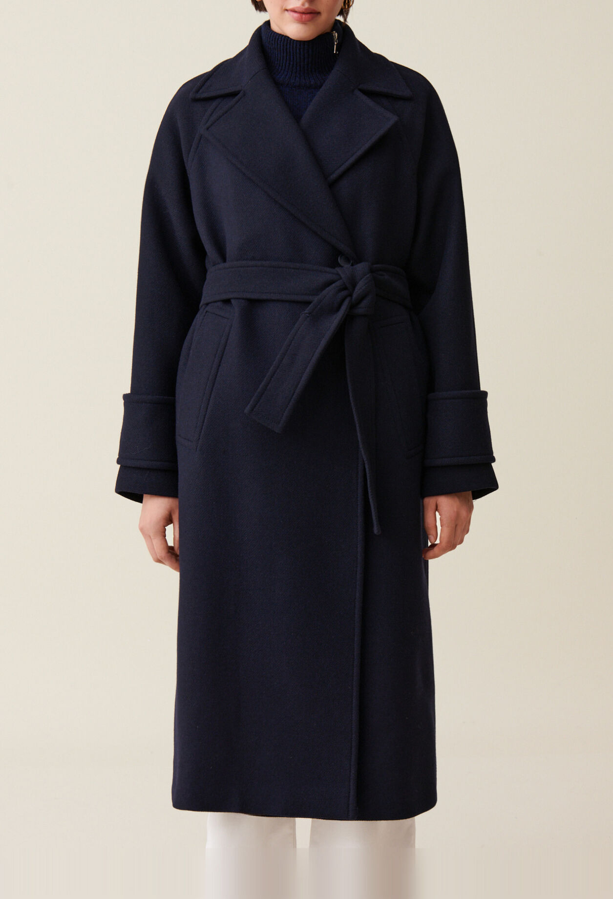 Wool trench-inspired coat