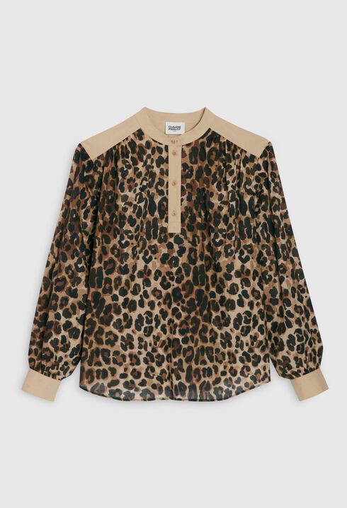 Bluse mit Leoparden-Print