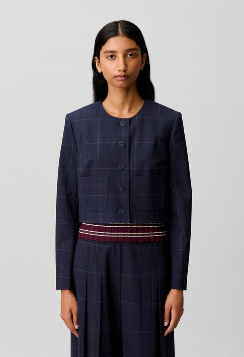 Checked boxy jacket