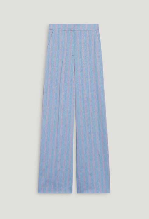 Blue striped trousers