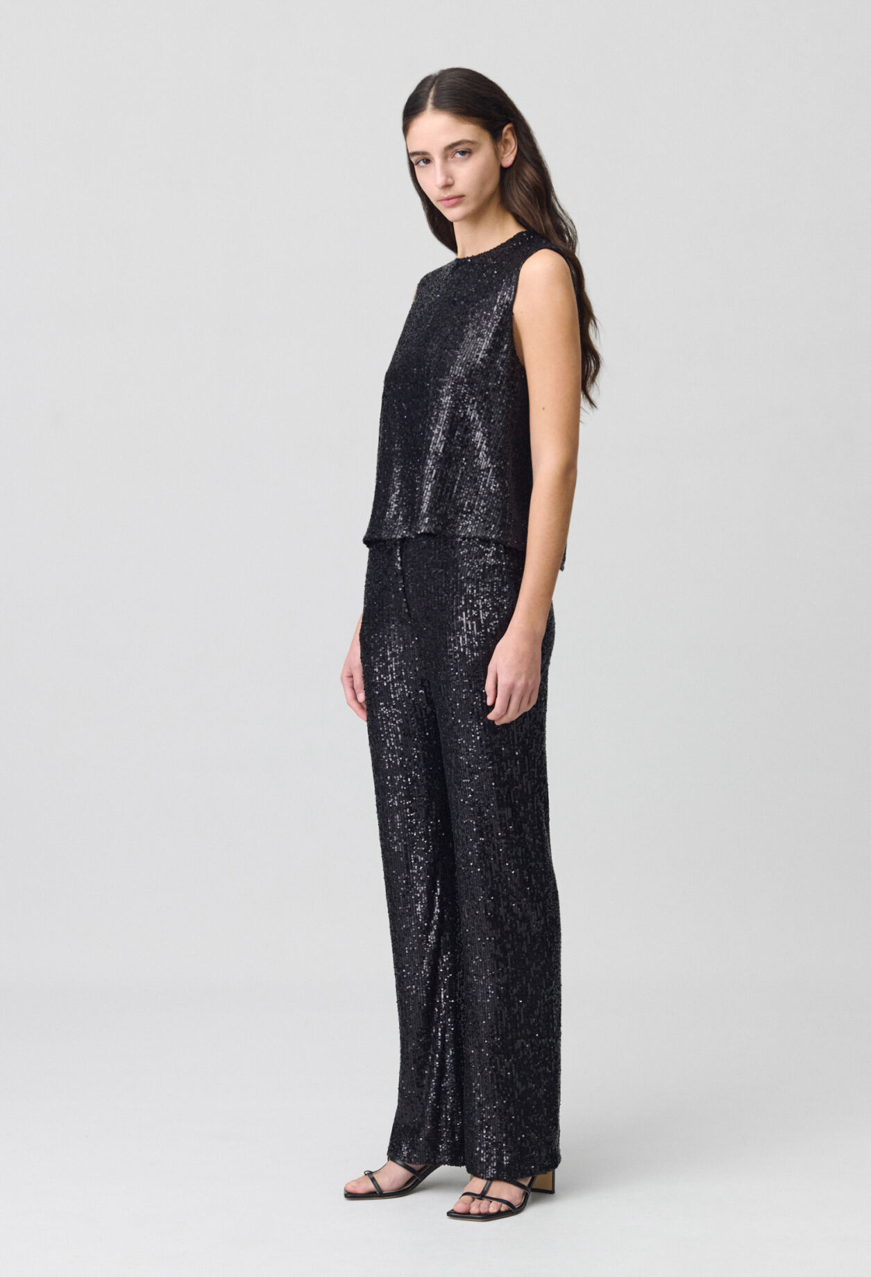 Black sequin top