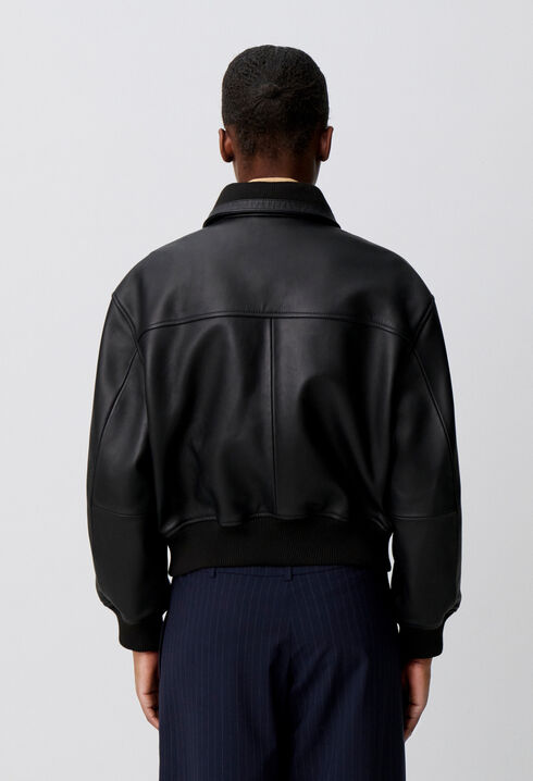 Leder-Bomberjacke