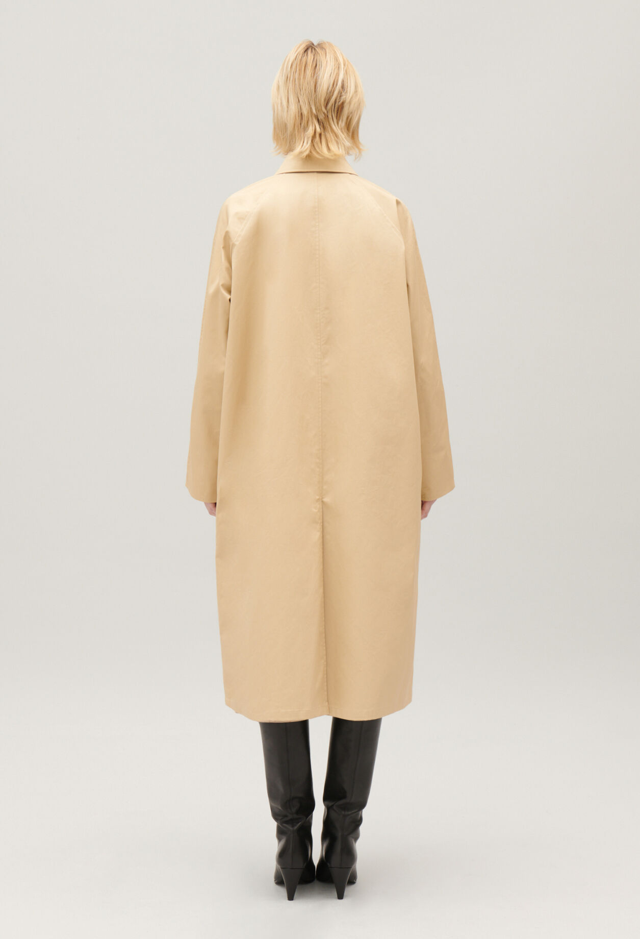 Manteau réversible mi-long beige
