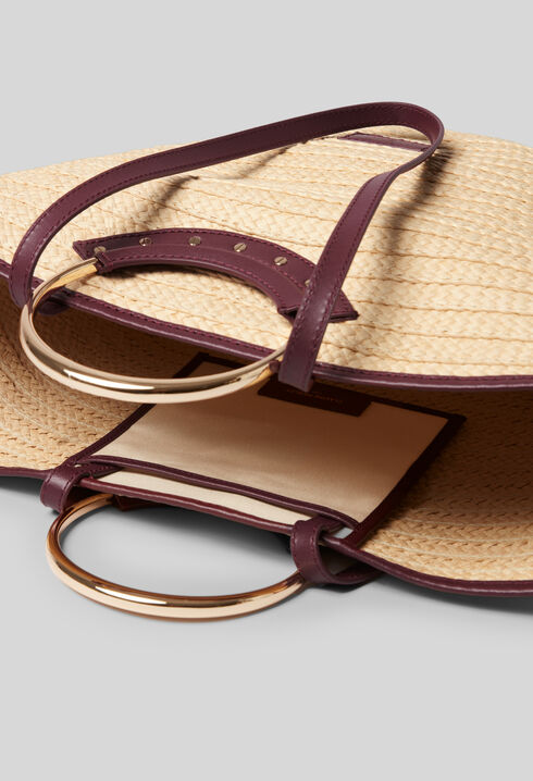 Panier raphia tressé à anses