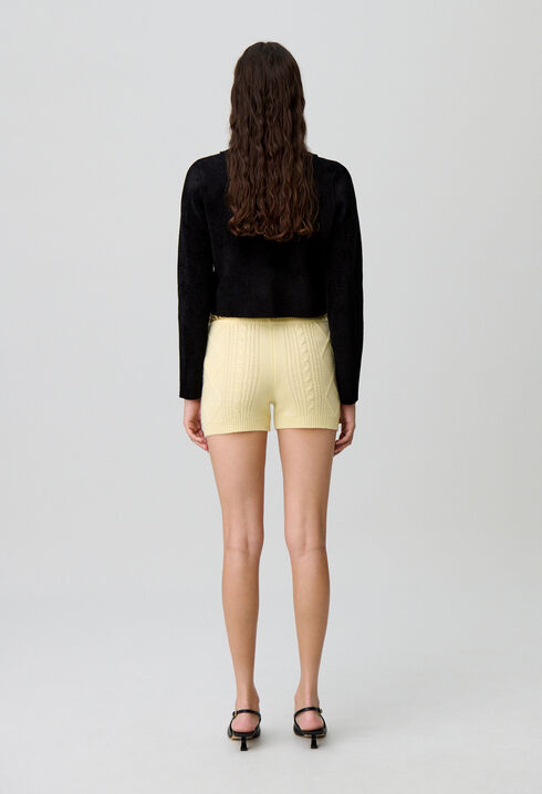 Velour knit cardigan