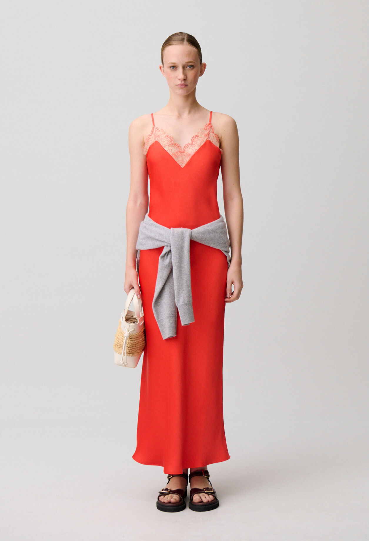 Flowy Satin Lace Dress