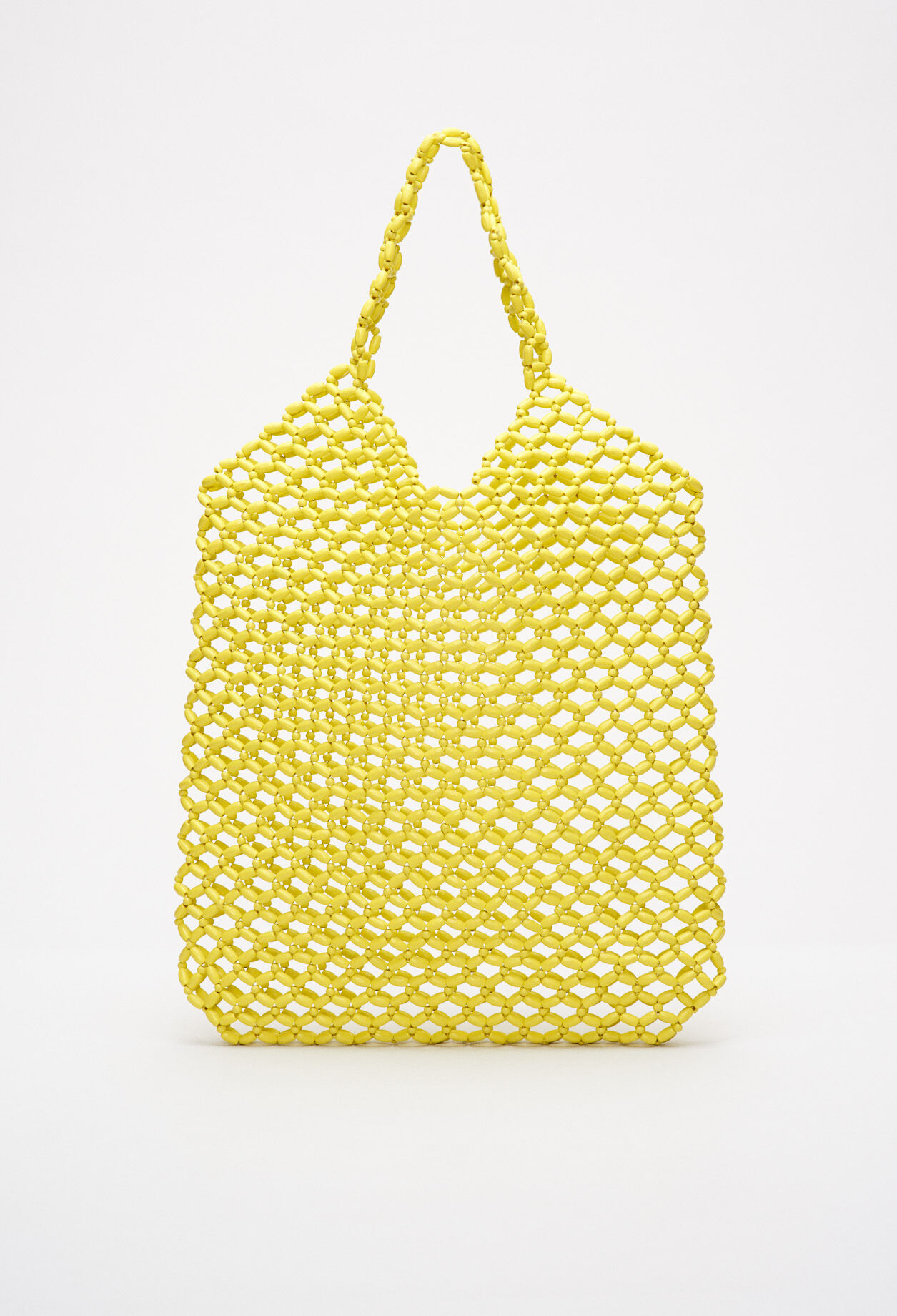 Tasche aus Holzperlen