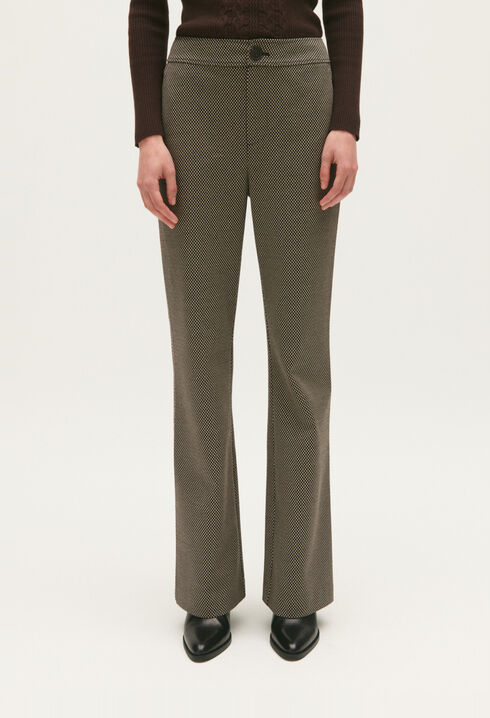 Straight-fit chocolate print trousers