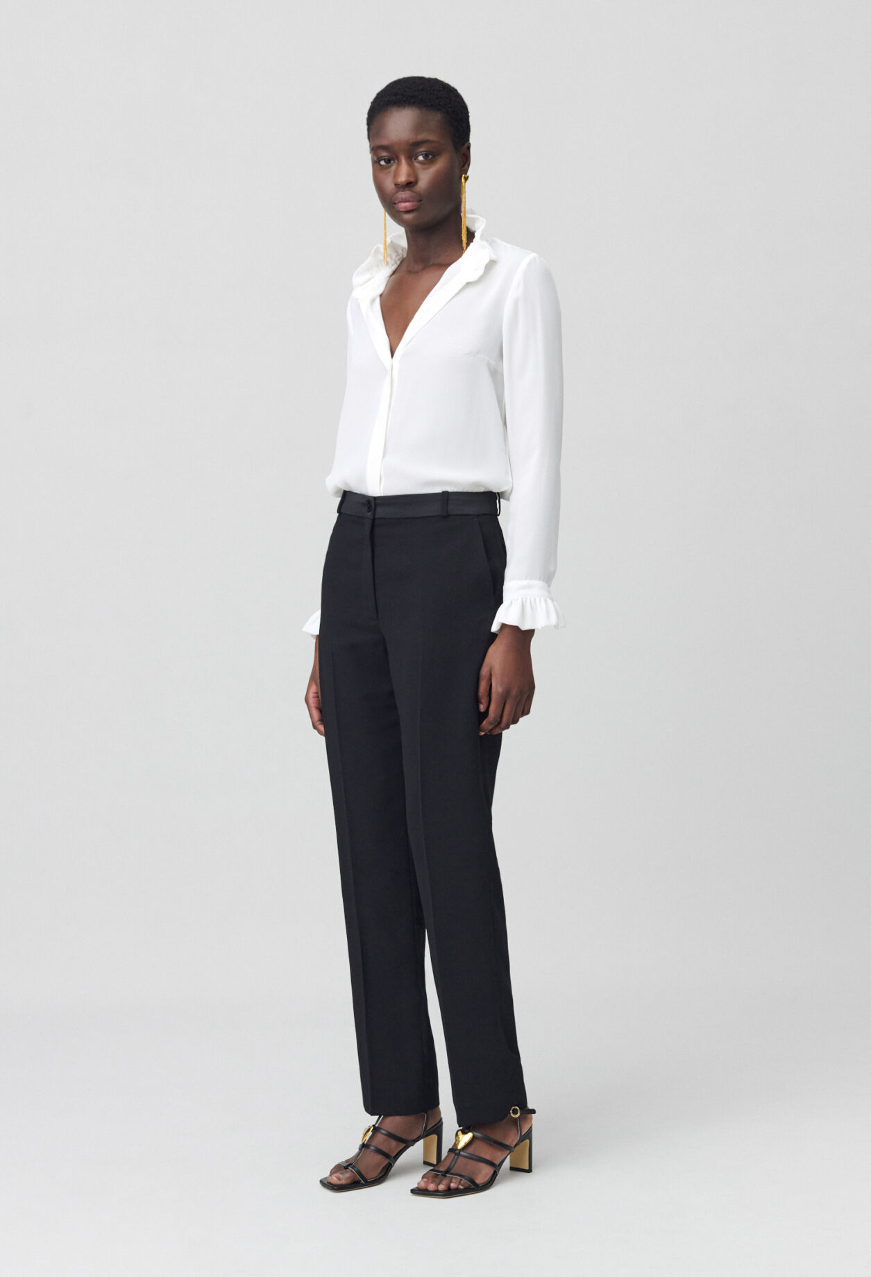 Cigarette-cut Tailored Trousers