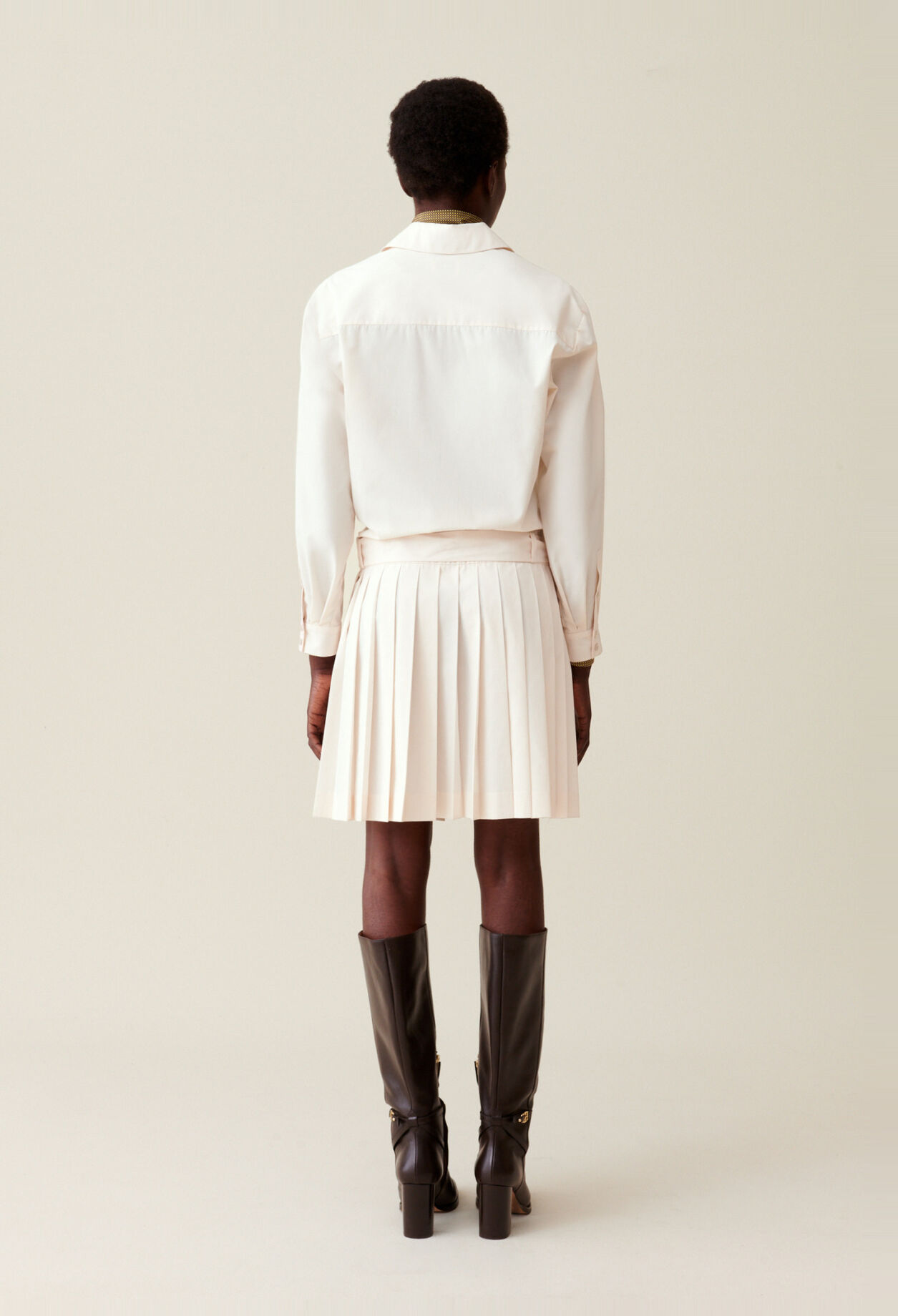 Robe chemise ceintur&eacute;e boutonn&eacute;e