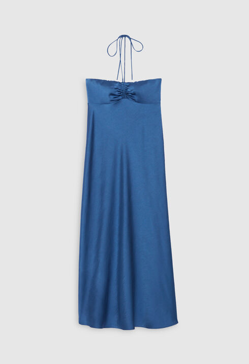 Langes Bustier-Kleid, blau