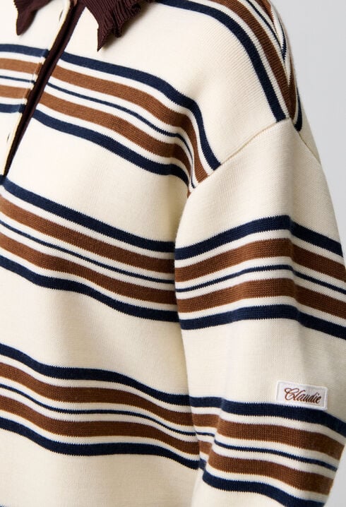 Oversized striped polo jumper