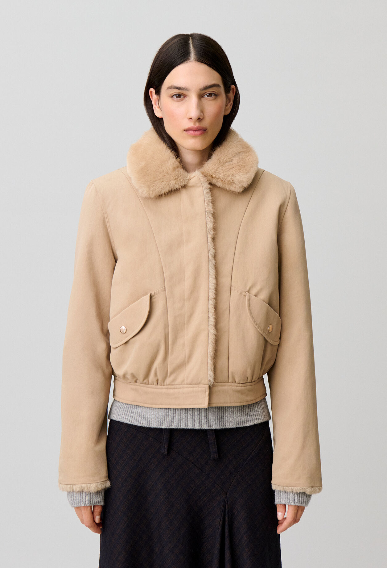 Parka courte nylon r&eacute;versible