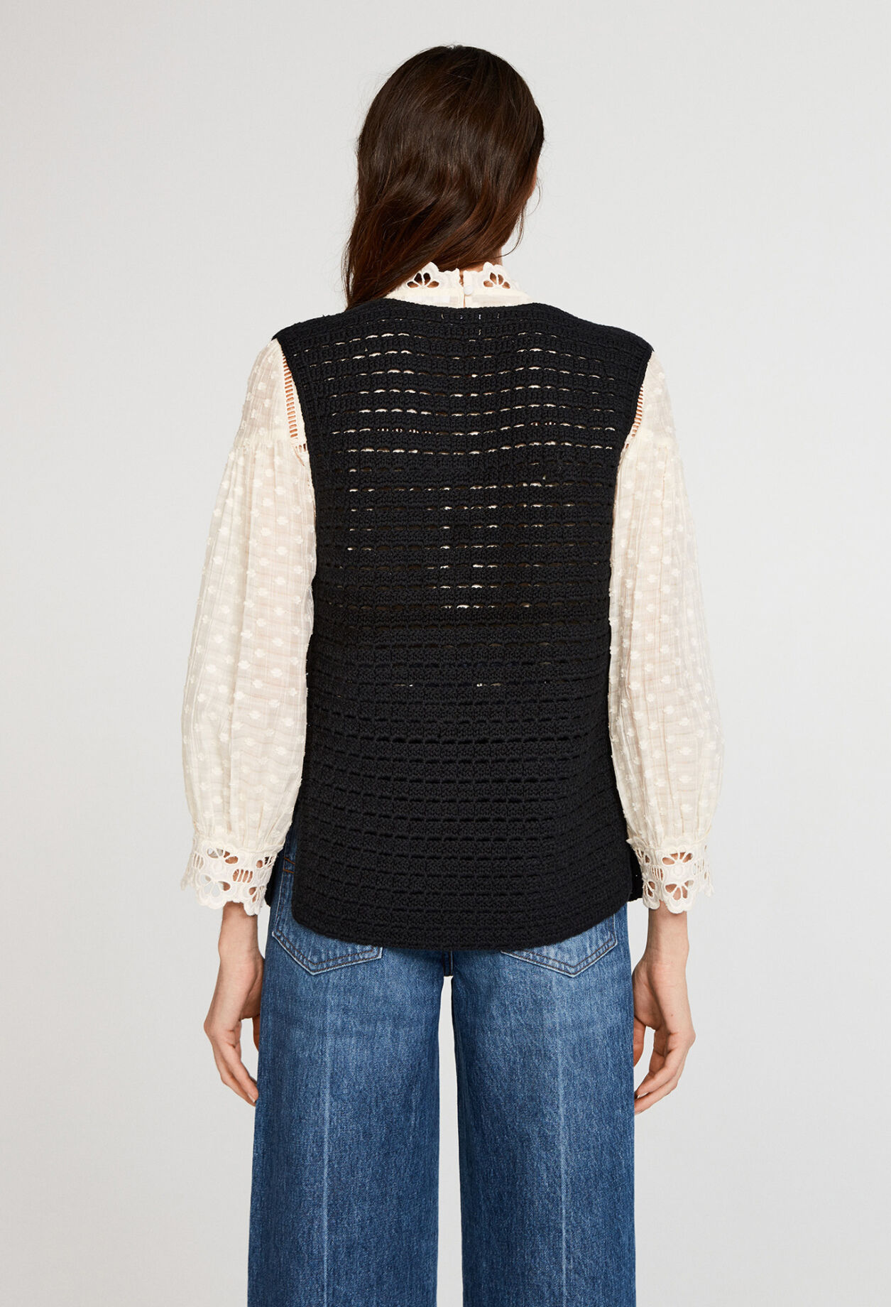 Organic cotton knit cardigan