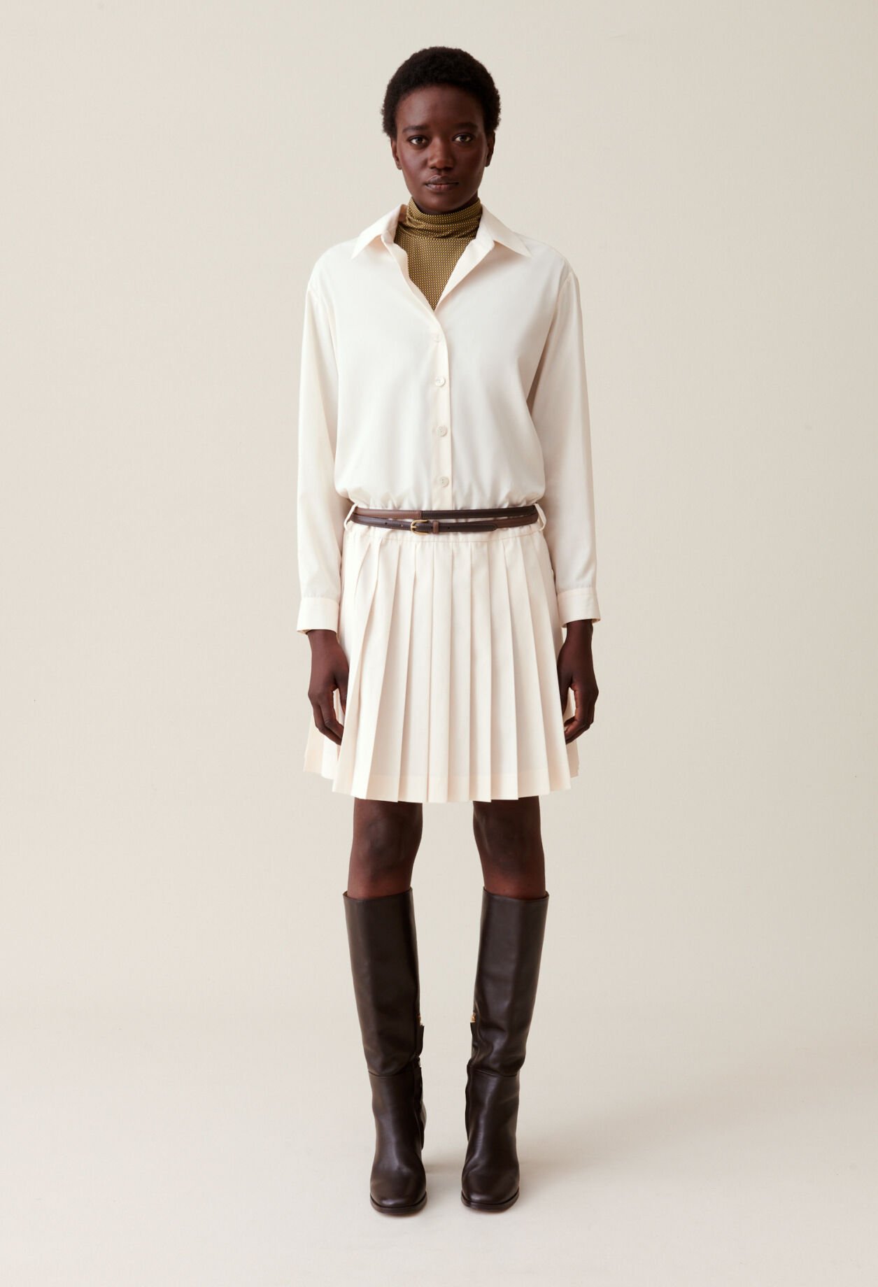 Robe chemise ceinturee boutonnee