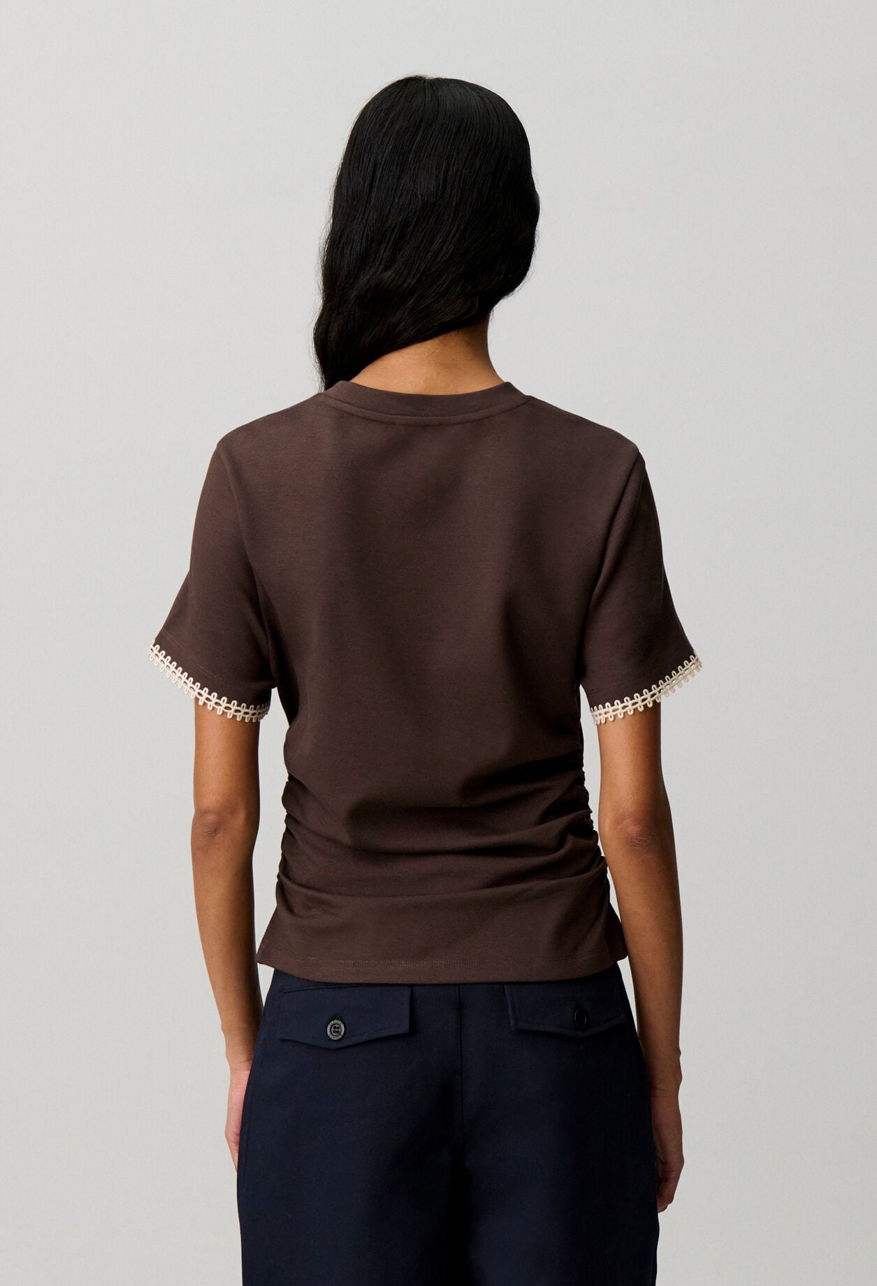 T-Shirt mit drapierten &Auml;rmeln