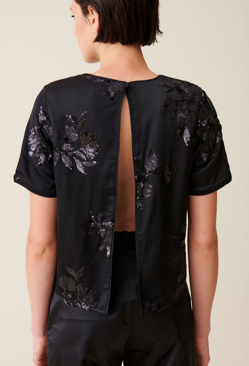 Schwarzes Top Pailletten