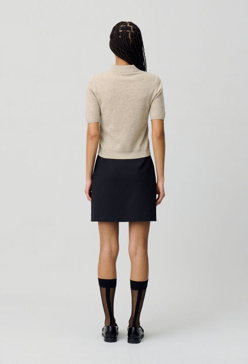 Pull laine col montant