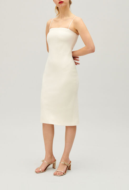 Kurzes Schlauchkleid Ecru