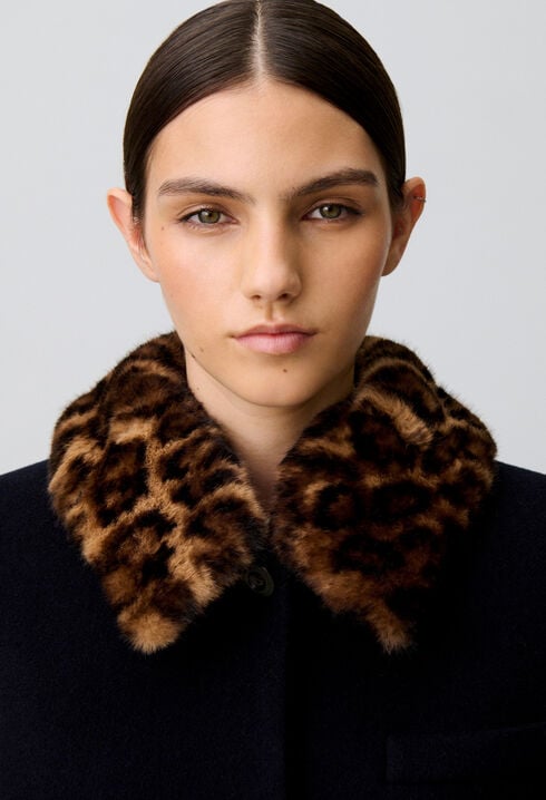 Manteau court laine m&eacute;lang&eacute;e