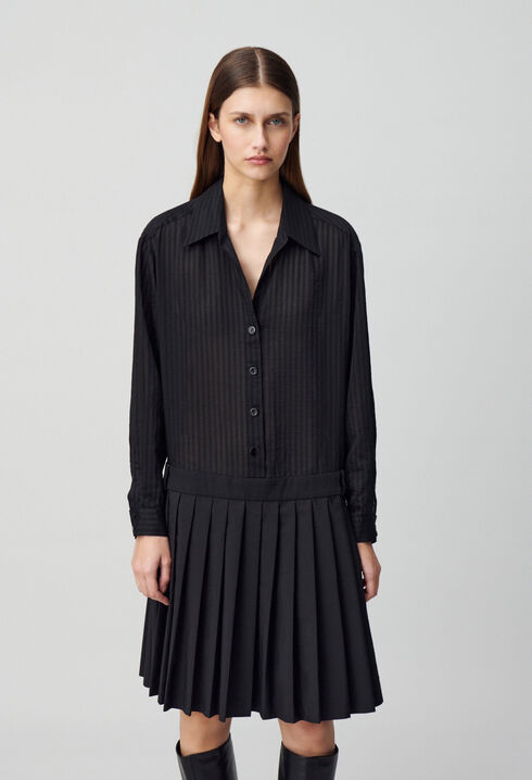 Gestreiftes Zweiteiler-Kleid