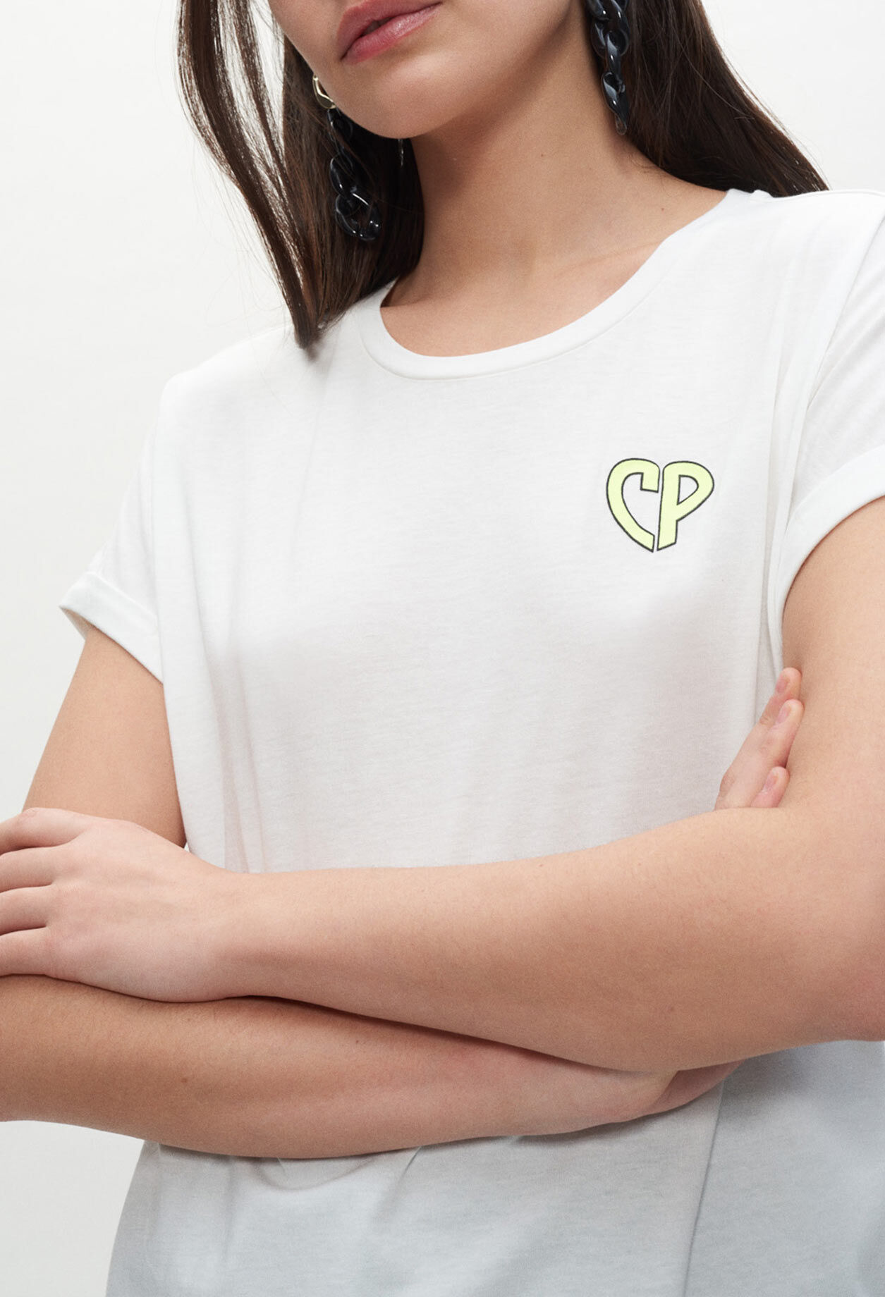 T-shirt blanc à manches courtes