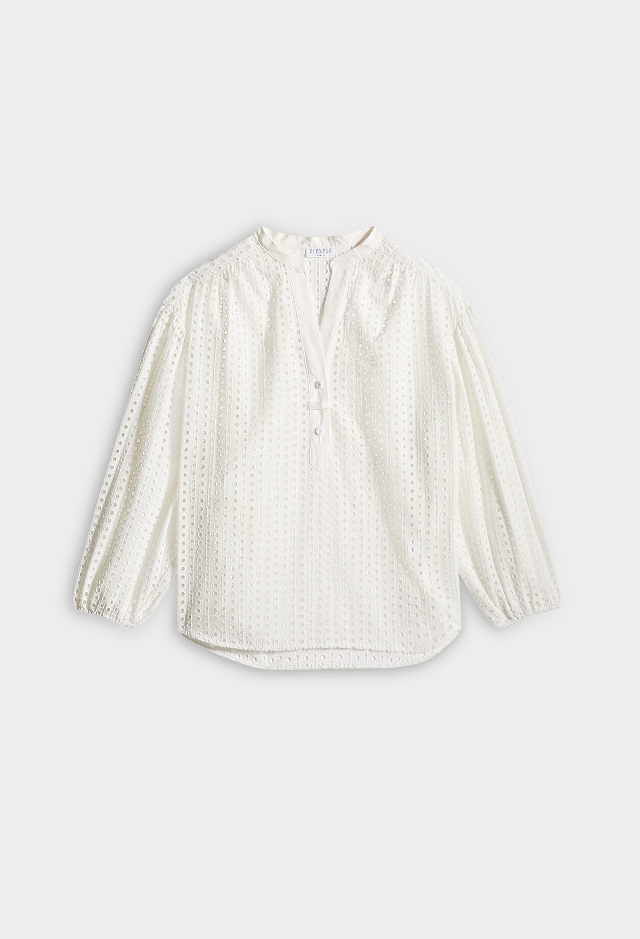 Bluse mit Lochmuster aus Bio-Baumwolle