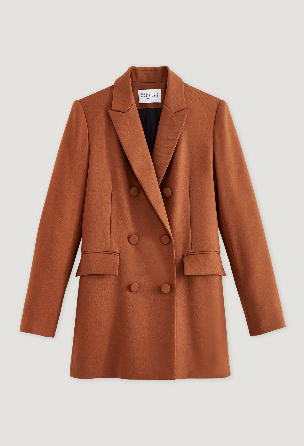 Lange karamellfarbene Jacke