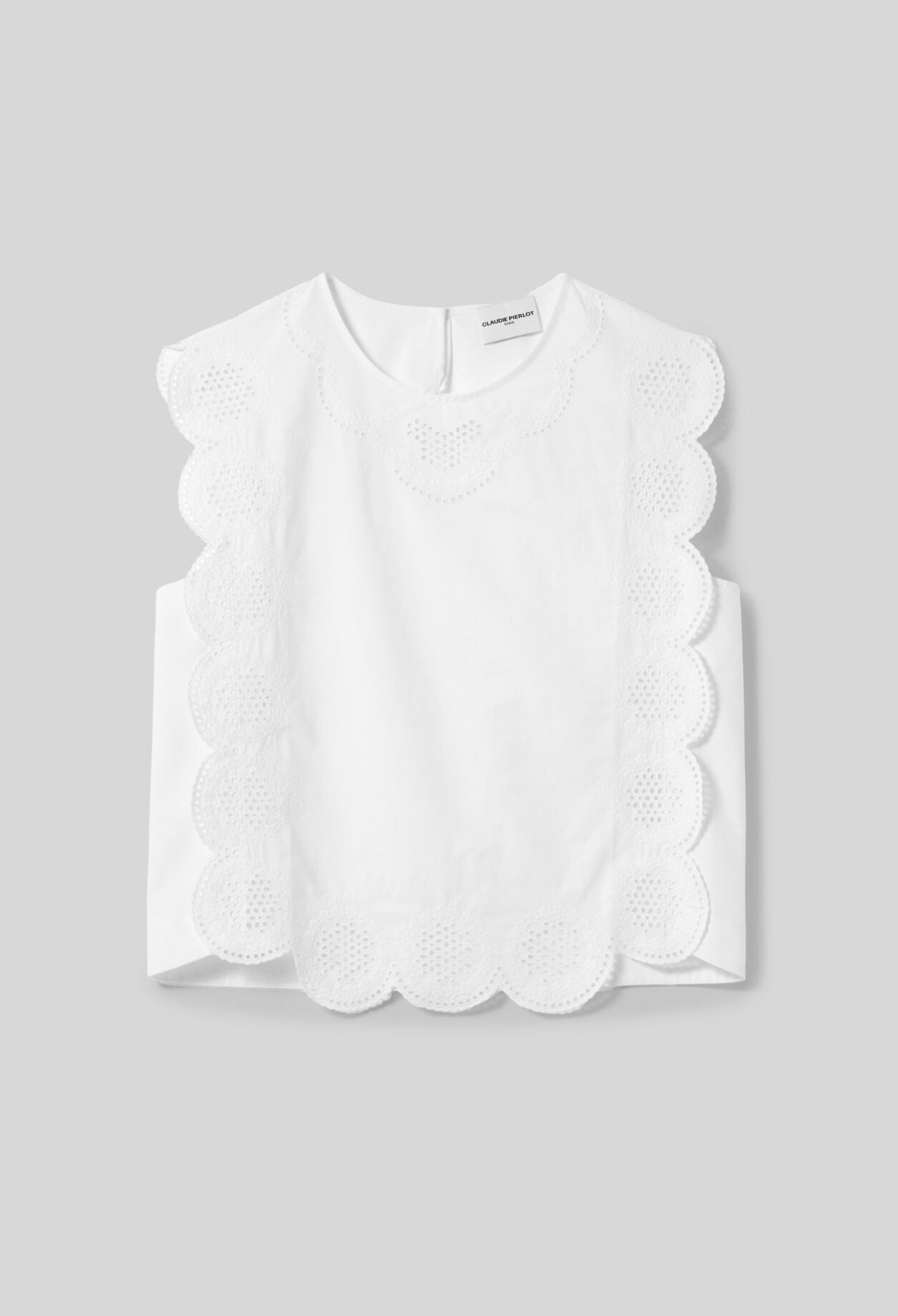 Ärmellose Bluse mit Stickereien