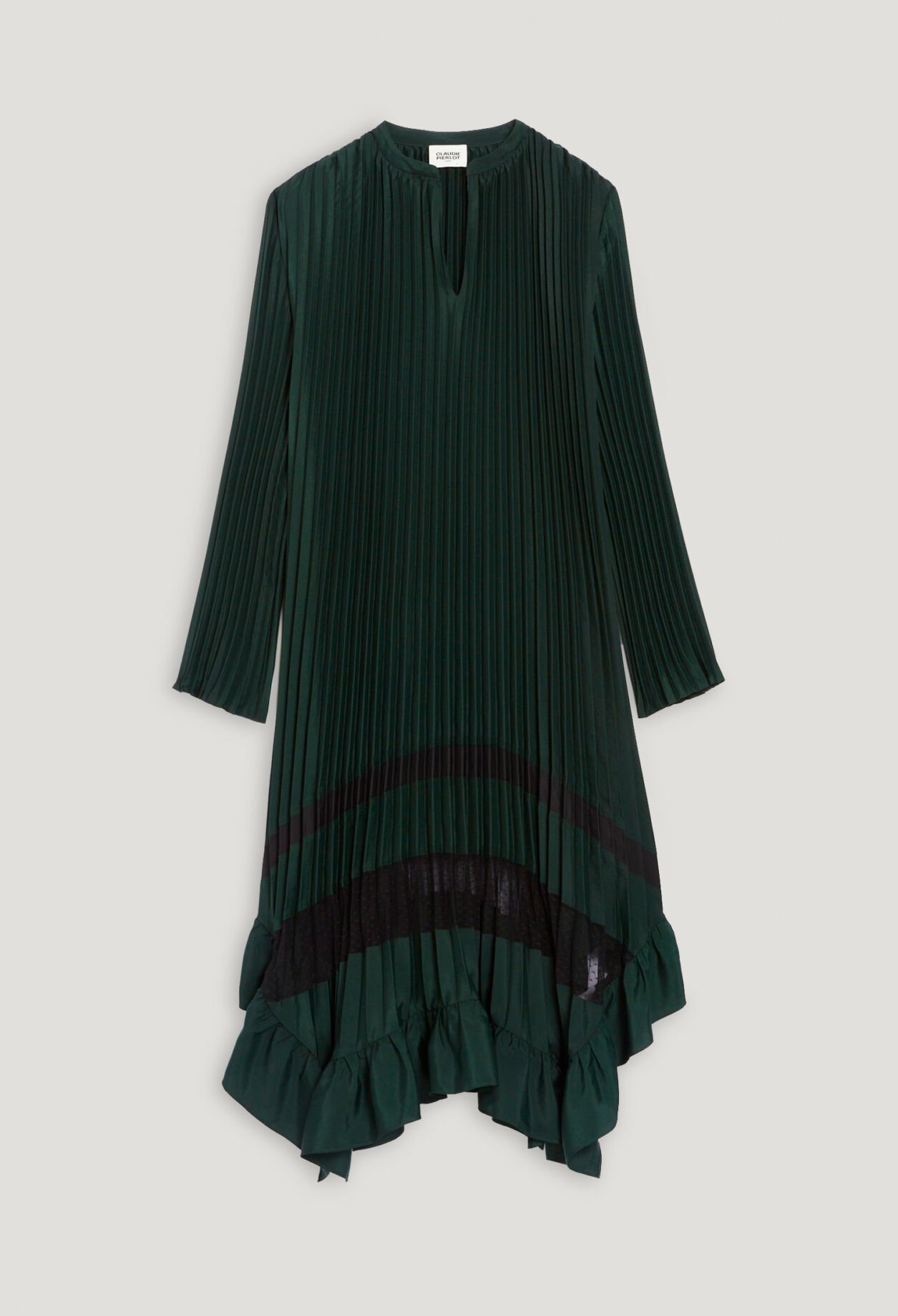 Pleated midi-length dress