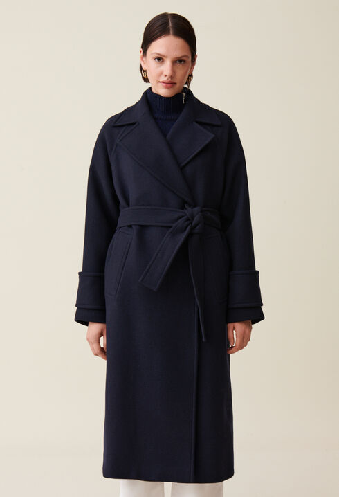 Wool trench-inspired coat