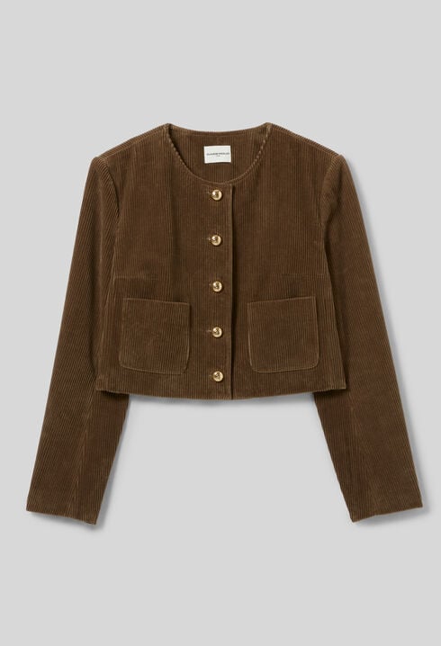 Short Velvet Boxy Jacket